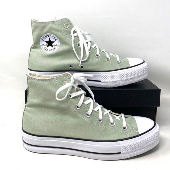 Converse Ctas Lift Platform Women's Sneakers Canvas Light Green High Top A03541C - Picture 9 of 10